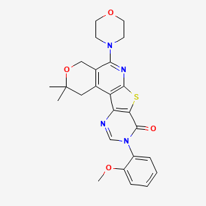 14-(2-methoxyphenyl)-4,4-dimethyl-8-morpholin-4-yl-5-oxa-11-thia-9,14,16-triazatetracyclo[8.7.0.02,7.012,17]heptadeca-1(10),2(7),8,12(17),15-pentaen-13-one