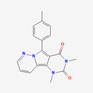 molecular formula C18H16N4O2 B11570374 3,5-dimethyl-8-(4-methylphenyl)-3,5,9,10-tetrazatricyclo[7.4.0.02,7]trideca-1,7,10,12-tetraene-4,6-dione 