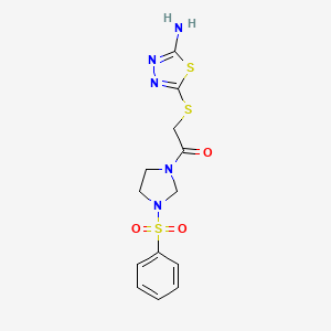 2-[(5-Amino-1,3,4-thiadiazol-2-yl)sulfanyl]-1-[3-(phenylsulfonyl)imidazolidin-1-yl]ethanone