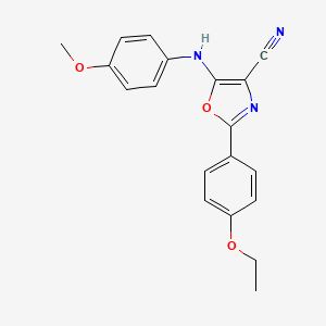 molecular formula C19H17N3O3 B11570407 2-(4-Ethoxyphenyl)-5-[(4-methoxyphenyl)amino]-1,3-oxazole-4-carbonitrile 