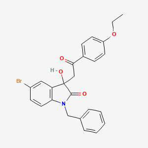 molecular formula C25H22BrNO4 B11570409 1-benzyl-5-bromo-3-[2-(4-ethoxyphenyl)-2-oxoethyl]-3-hydroxy-1,3-dihydro-2H-indol-2-one 