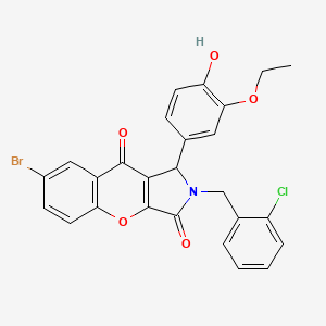 molecular formula C26H19BrClNO5 B11570415 7-Bromo-2-(2-chlorobenzyl)-1-(3-ethoxy-4-hydroxyphenyl)-1,2-dihydrochromeno[2,3-c]pyrrole-3,9-dione 