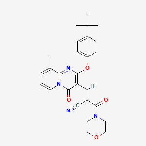 (2E)-3-[2-(4-tert-butylphenoxy)-9-methyl-4-oxo-4H-pyrido[1,2-a]pyrimidin-3-yl]-2-(morpholin-4-ylcarbonyl)prop-2-enenitrile