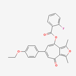 6-(4-ethoxyphenyl)-1,3-dimethyl-4-oxo-4H-cyclohepta[c]furan-8-yl 2-fluorobenzoate