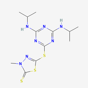 5-{[4,6-bis(propan-2-ylamino)-1,3,5-triazin-2-yl]sulfanyl}-3-methyl-1,3,4-thiadiazole-2(3H)-thione