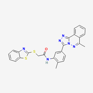 2-(1,3-Benzothiazol-2-ylsulfanyl)-N-(2-methyl-5-{6-methyl-[1,2,4]triazolo[3,4-A]phthalazin-3-YL}phenyl)acetamide