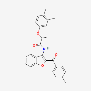 2-(3,4-dimethylphenoxy)-N-[2-(4-methylbenzoyl)-1-benzofuran-3-yl]propanamide