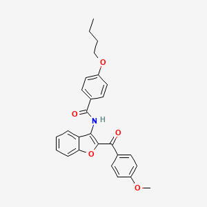 molecular formula C27H25NO5 B11570476 4-butoxy-N-[2-(4-methoxybenzoyl)-1-benzofuran-3-yl]benzamide 