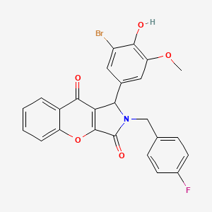 molecular formula C25H17BrFNO5 B11570481 1-(3-Bromo-4-hydroxy-5-methoxyphenyl)-2-(4-fluorobenzyl)-1,2-dihydrochromeno[2,3-c]pyrrole-3,9-dione 