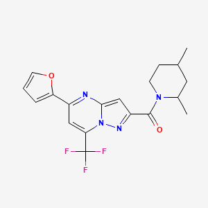 (2,4-Dimethylpiperidin-1-yl)[5-(furan-2-yl)-7-(trifluoromethyl)pyrazolo[1,5-a]pyrimidin-2-yl]methanone