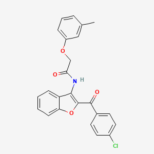 molecular formula C24H18ClNO4 B11570495 N-[2-(4-chlorobenzoyl)-1-benzofuran-3-yl]-2-(3-methylphenoxy)acetamide 