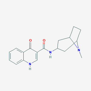 molecular formula C18H21N3O2 B115705 N-(8-Methyl-8-azabicyclo(3.2.1)oct-3-yl)-4-hydroxy-3-quinolinecarboxamide CAS No. 145970-12-3