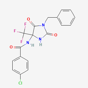 N-[1-benzyl-2,5-dioxo-4-(trifluoromethyl)imidazolidin-4-yl]-4-chlorobenzamide