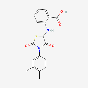 2-{[3-(3,4-Dimethylphenyl)-2,4-dioxo-1,3-thiazolidin-5-yl]amino}benzoic acid