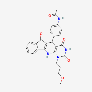 N-[4-[7-(3-methoxypropyl)-4,6,17-trioxo-5,7,9-triazatetracyclo[8.7.0.03,8.011,16]heptadeca-1(10),3(8),11,13,15-pentaen-2-yl]phenyl]acetamide