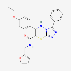 molecular formula C24H23N5O3S B11570610 6-(4-ethoxyphenyl)-N-(furan-2-ylmethyl)-3-phenyl-6,7-dihydro-5H-[1,2,4]triazolo[3,4-b][1,3,4]thiadiazine-7-carboxamide 