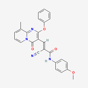 (2E)-2-Cyano-N-(4-methoxyphenyl)-3-{9-methyl-4-oxo-2-phenoxy-4H-pyrido[1,2-A]pyrimidin-3-YL}prop-2-enamide