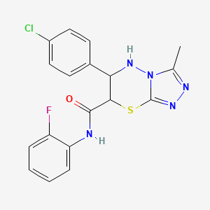 6-(4-chlorophenyl)-N-(2-fluorophenyl)-3-methyl-6,7-dihydro-5H-[1,2,4]triazolo[3,4-b][1,3,4]thiadiazine-7-carboxamide