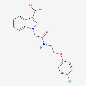 molecular formula C20H19ClN2O3 B11570616 2-(3-acetylindol-1-yl)-N-[2-(4-chlorophenoxy)ethyl]acetamide 