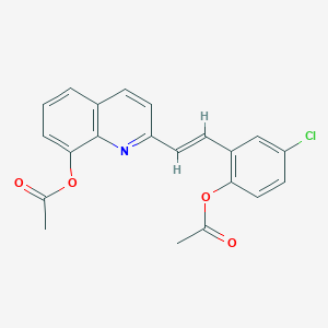 molecular formula C21H16ClNO4 B11570617 2-{(E)-2-[2-(acetyloxy)-5-chlorophenyl]ethenyl}quinolin-8-yl acetate 