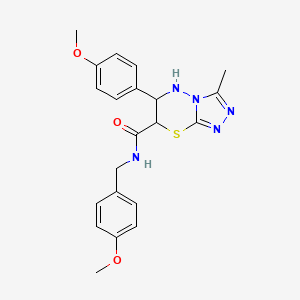 molecular formula C21H23N5O3S B11570626 N-(4-methoxybenzyl)-6-(4-methoxyphenyl)-3-methyl-6,7-dihydro-5H-[1,2,4]triazolo[3,4-b][1,3,4]thiadiazine-7-carboxamide 