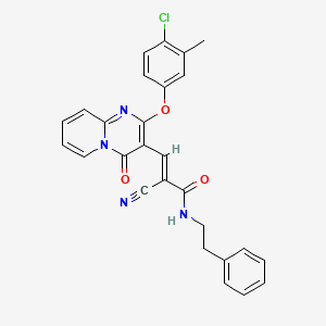 molecular formula C27H21ClN4O3 B11570629 (2E)-3-[2-(4-chloro-3-methylphenoxy)-4-oxo-4H-pyrido[1,2-a]pyrimidin-3-yl]-2-cyano-N-(2-phenylethyl)prop-2-enamide 