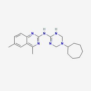 N-(5-cycloheptyl-1,4,5,6-tetrahydro-1,3,5-triazin-2-yl)-4,6-dimethylquinazolin-2-amine