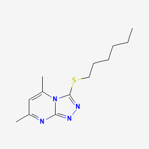 3-(Hexylsulfanyl)-5,7-dimethyl[1,2,4]triazolo[4,3-a]pyrimidine