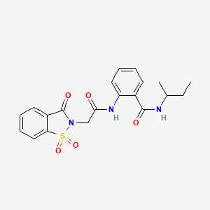 N-(butan-2-yl)-2-{[(1,1-dioxido-3-oxo-1,2-benzothiazol-2(3H)-yl)acetyl]amino}benzamide