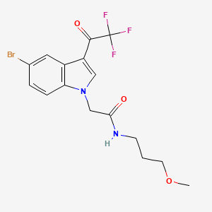 2-[5-bromo-3-(trifluoroacetyl)-1H-indol-1-yl]-N-(3-methoxypropyl)acetamide