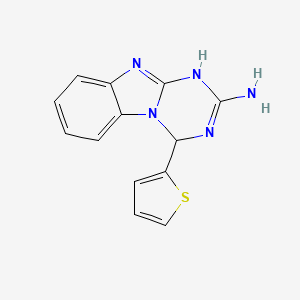 molecular formula C13H11N5S B11570699 4-(Thiophen-2-yl)-1,4-dihydro[1,3,5]triazino[1,2-a]benzimidazol-2-amine CAS No. 78650-08-5