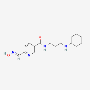 molecular formula C16H24N4O2 B11570704 N-[3-(cyclohexylamino)propyl]-6-[(E)-(hydroxyimino)methyl]pyridine-3-carboxamide 