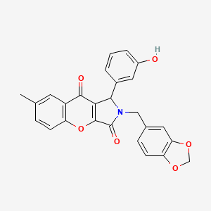 2-(1,3-Benzodioxol-5-ylmethyl)-1-(3-hydroxyphenyl)-7-methyl-1,2-dihydrochromeno[2,3-c]pyrrole-3,9-dione