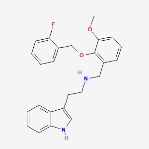 molecular formula C25H25FN2O2 B11570727 ({2-[(2-Fluorophenyl)methoxy]-3-methoxyphenyl}methyl)[2-(1H-indol-3-YL)ethyl]amine 