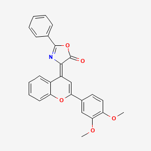 (4Z)-4-[2-(3,4-dimethoxyphenyl)-4H-chromen-4-ylidene]-2-phenyl-1,3-oxazol-5(4H)-one