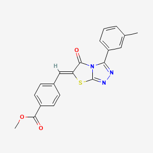 molecular formula C20H15N3O3S B11570739 methyl 4-{(Z)-[3-(3-methylphenyl)-5-oxo[1,3]thiazolo[2,3-c][1,2,4]triazol-6(5H)-ylidene]methyl}benzoate 