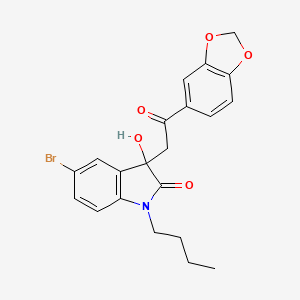 3-[2-(1,3-benzodioxol-5-yl)-2-oxoethyl]-5-bromo-1-butyl-3-hydroxy-1,3-dihydro-2H-indol-2-one