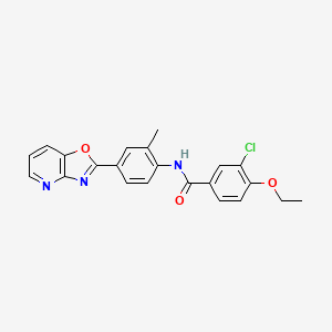 molecular formula C22H18ClN3O3 B11570744 3-chloro-4-ethoxy-N-[2-methyl-4-([1,3]oxazolo[4,5-b]pyridin-2-yl)phenyl]benzamide 