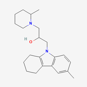 molecular formula C22H32N2O B11570751 1-(2-methylpiperidin-1-yl)-3-(6-methyl-1,2,3,4-tetrahydro-9H-carbazol-9-yl)propan-2-ol 