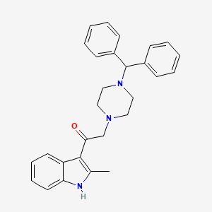 molecular formula C28H29N3O B11570754 2-[4-(diphenylmethyl)piperazin-1-yl]-1-(2-methyl-1H-indol-3-yl)ethanone 