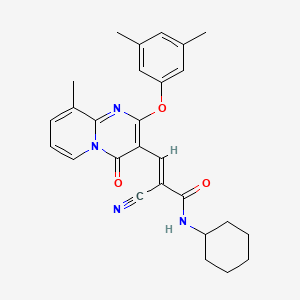 (2E)-2-cyano-N-cyclohexyl-3-[2-(3,5-dimethylphenoxy)-9-methyl-4-oxo-4H-pyrido[1,2-a]pyrimidin-3-yl]prop-2-enamide