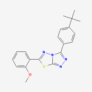 molecular formula C20H20N4OS B11570838 3-(4-Tert-butylphenyl)-6-(2-methoxyphenyl)-[1,2,4]triazolo[3,4-b][1,3,4]thiadiazole 