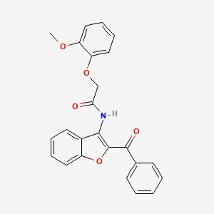 molecular formula C24H19NO5 B11570839 N-(2-benzoyl-1-benzofuran-3-yl)-2-(2-methoxyphenoxy)acetamide 