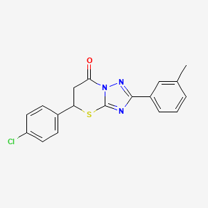 molecular formula C18H14ClN3OS B11570887 5-(4-chlorophenyl)-2-(3-methylphenyl)-5,6-dihydro-7H-[1,2,4]triazolo[5,1-b][1,3]thiazin-7-one 