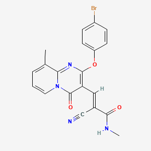 (2E)-3-[2-(4-bromophenoxy)-9-methyl-4-oxo-4H-pyrido[1,2-a]pyrimidin-3-yl]-2-cyano-N-methylprop-2-enamide