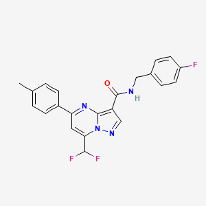 molecular formula C22H17F3N4O B11570911 7-(difluoromethyl)-N-[(4-fluorophenyl)methyl]-5-(4-methylphenyl)pyrazolo[1,5-a]pyrimidine-3-carboxamide 