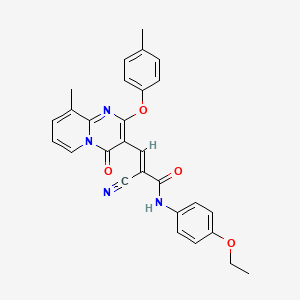 (2E)-2-cyano-N-(4-ethoxyphenyl)-3-[9-methyl-2-(4-methylphenoxy)-4-oxo-4H-pyrido[1,2-a]pyrimidin-3-yl]prop-2-enamide