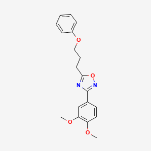 molecular formula C19H20N2O4 B11570919 3-(3,4-Dimethoxyphenyl)-5-(3-phenoxypropyl)-1,2,4-oxadiazole 