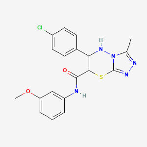 molecular formula C19H18ClN5O2S B11570928 6-(4-chlorophenyl)-N-(3-methoxyphenyl)-3-methyl-6,7-dihydro-5H-[1,2,4]triazolo[3,4-b][1,3,4]thiadiazine-7-carboxamide 