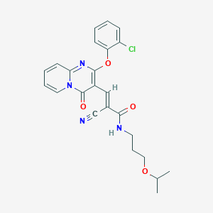 (2E)-3-[2-(2-chlorophenoxy)-4-oxo-4H-pyrido[1,2-a]pyrimidin-3-yl]-2-cyano-N-[3-(propan-2-yloxy)propyl]prop-2-enamide